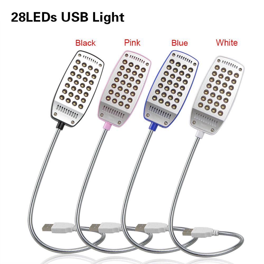 USB LED Desk Lamps 5V Night Light Table Lamp Reading Bulb Bedroon Study 28 LEDS