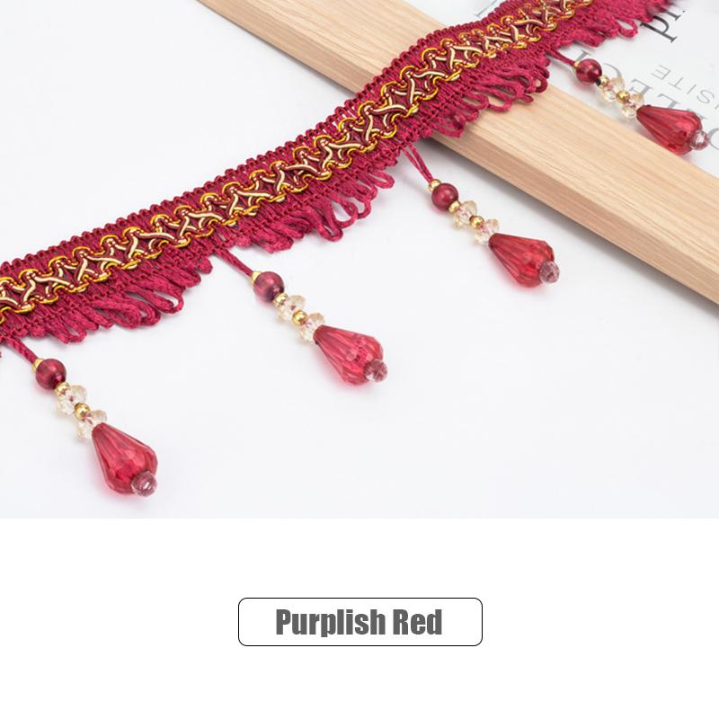11.5 Meter Curtain Tassel Trim Pumpkin Crystal Bead Ribbon For Sewing Curtain Fringe Macrame Decoration Upholstery Fabric