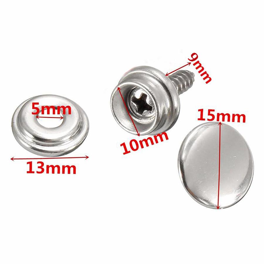 77PCS HOT SALE 15mm STAINLESS STEEL BOAT COVER CANVAS SNAP FASTENER REPAIR KIT