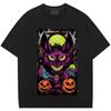 Футболка с изображением летучей мыши и тыквы, короткий рукав, круглый вырез, стиль рэп, для мужчин и женщин, модная футболка