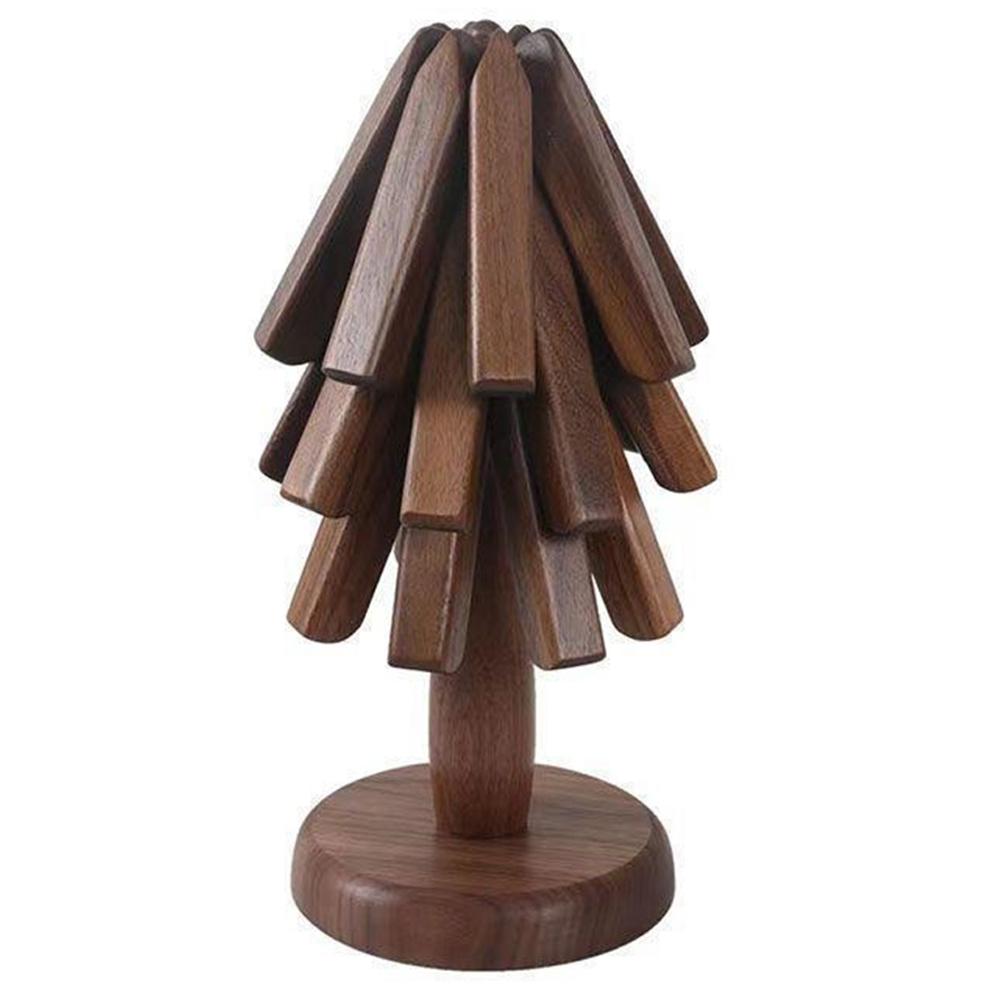 Подставка с дизайном дерева Деревянные подставки Нескользящие Декоративные Защищающие от ожогов Термостойкие Настольные коврики Деревянный настольный коврик для чайника, горячих кастрюль