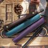 AIGUONIU  Mini Handwritten Leather Pencil Case Portable Cowhide Zipper Pen Protective Case