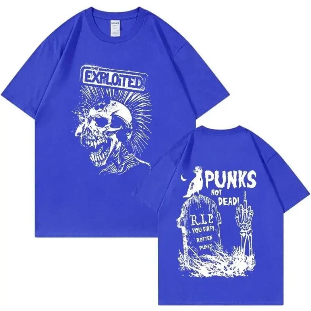 Футболка с ретро-графикой Band The Exploited Punks Not Dead Streetwear, мужская и женская футболка в стиле хип-хоп из 100% хлопка, свободные футболки