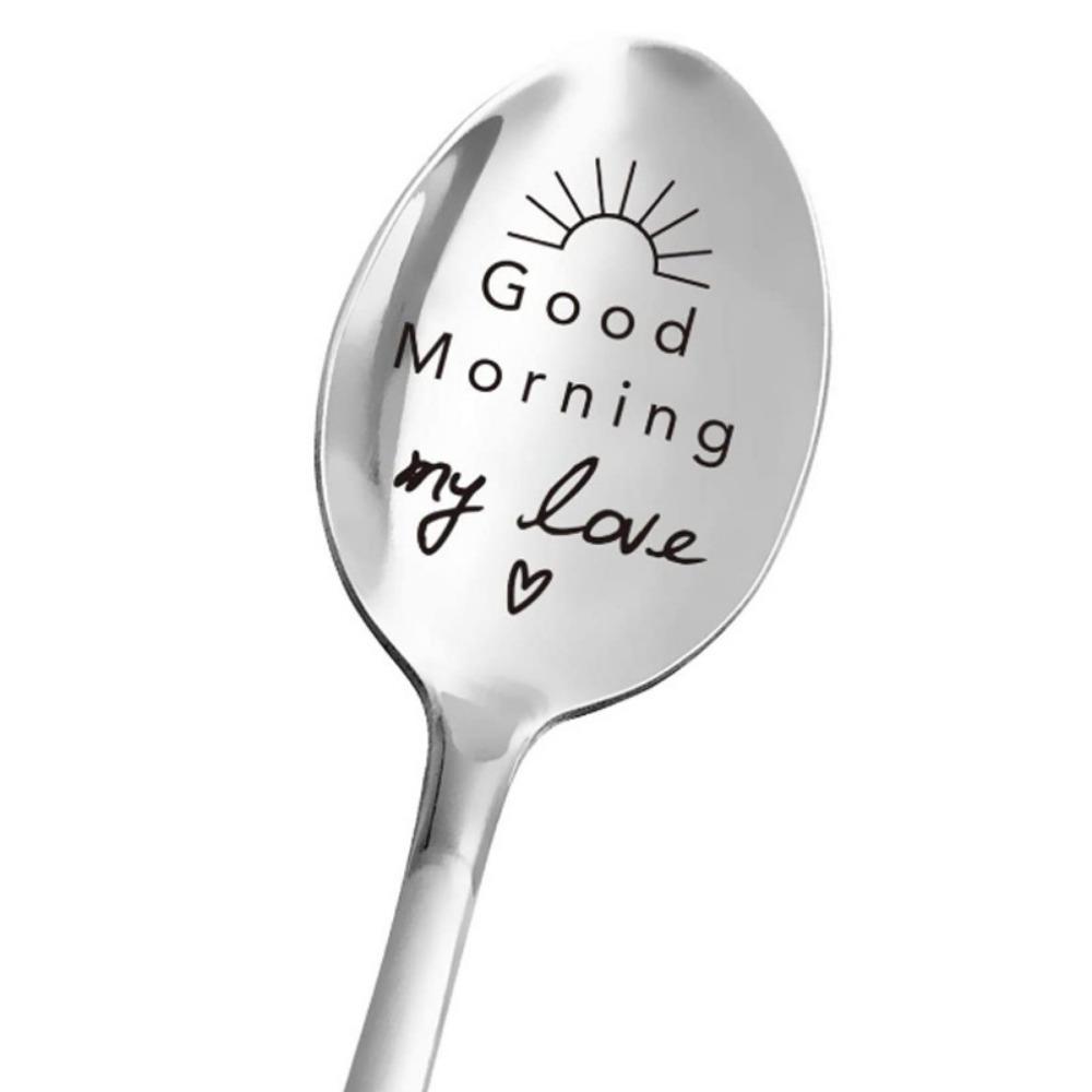 Engraved Design Key of Love Spoon Personalized Text Love Letter Spoon Romantic Gift