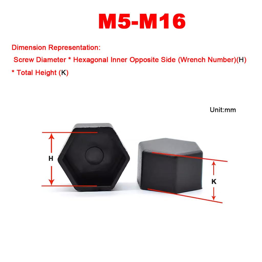 M5M6M8M10M12M16 Пластиковый Наружный Шестигранный Болт Защитный Колпачок Электромеханическое Оборудование Болт Защита от Ржавчины Декоративная Крышка