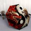 1pc YinYang Dragons Automatic Folding Umbrella, 8-Rib Sturdy Canopy, Portable Travel Umbrella for Outdoor Use, Perfect Hallowe