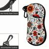 Vintage Floral Bird Print Sunglasses Case, Protective Zipper Eyeglasses Pouch, Lightweight Portable Spectacle Container for Women Travel Accessories