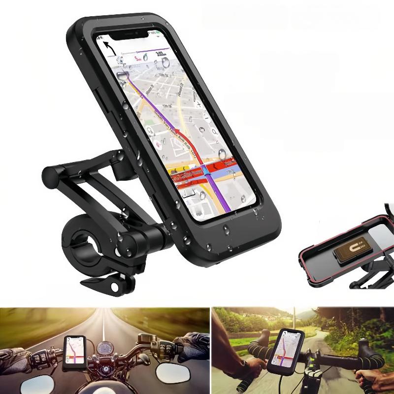Car-Mounted Phone Holder, Suitable For Motorcycles And Bicycles, Waterproof, Shockproof, With Adjustable Height