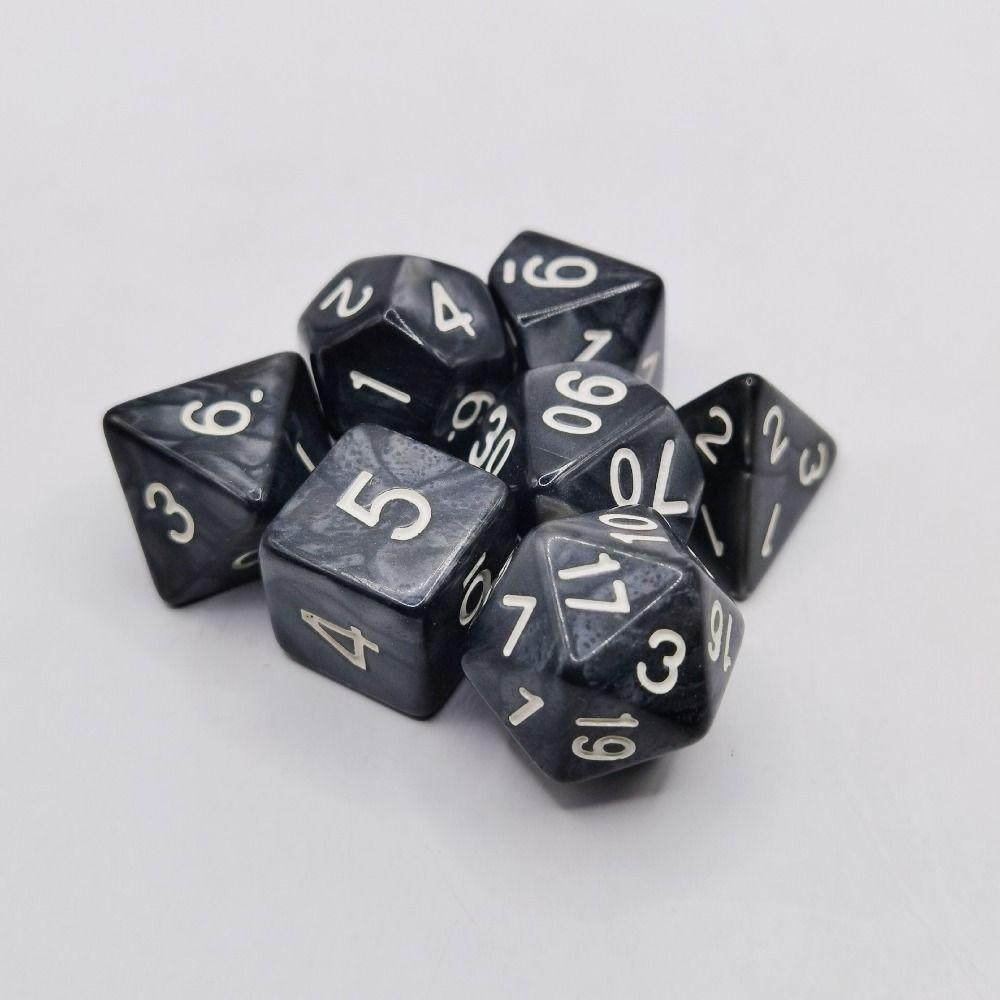 7 шт./компл., 7 кубиков DND, многогранные настольные игры D4 D6 D8 D10 D12 D20, игровые кости для вечеринок, акриловые многогранные кости TRPG DND