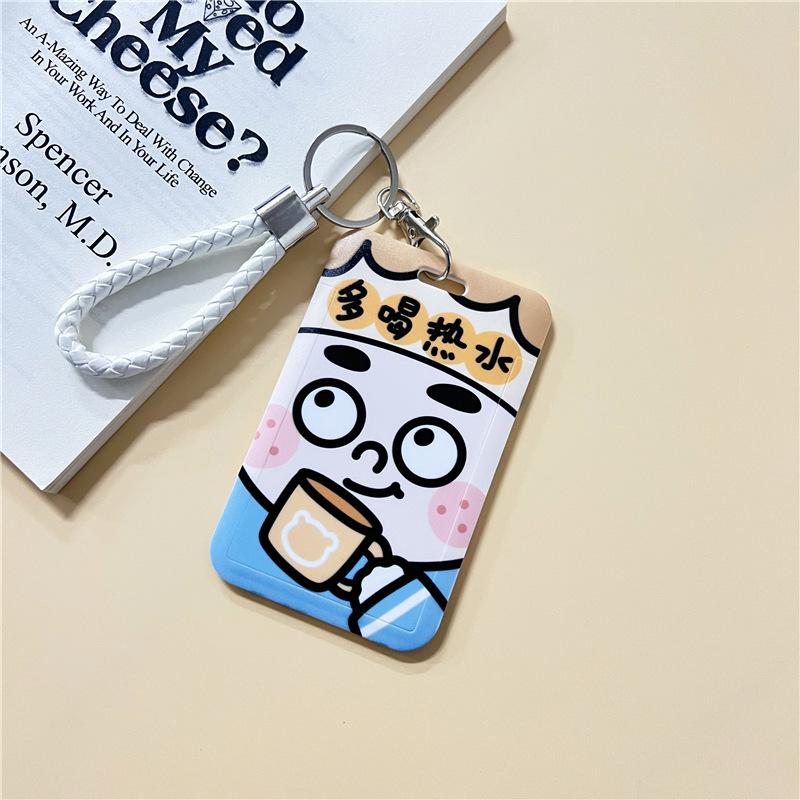 Чехол с мультяшным принтом, идентификационная бирка, чехол для рабочей карты с эластичным ремешком на запястье, держатель для бейджа, чехол для деловой карты доступа