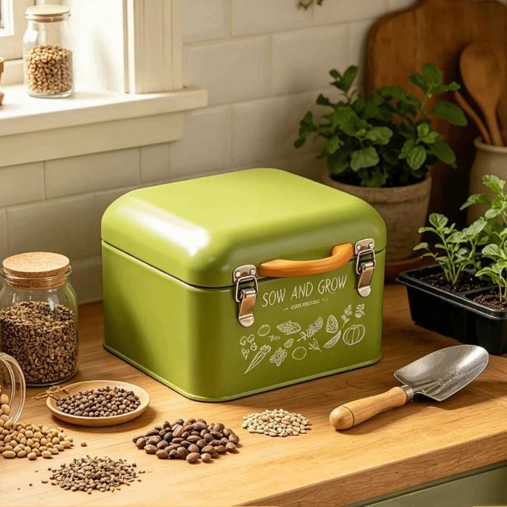 Metal Seed Storage Box Waterproof Storage Container Nordic Style Sorting Box  Outdoor Gardening