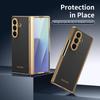 Чехол для Samsung Z Fold7: Складной, с гальваническим покрытием, узор «ромб», однотонная кожа, полное покрытие для Fold6/5, трансграничная совместимость.