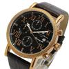 Часы-хронограф с кожаным ремешком, водонепроницаемость 5 АТМ, черный, розовое золото [Salvatore Mara], мужские SM19109-PGBK2