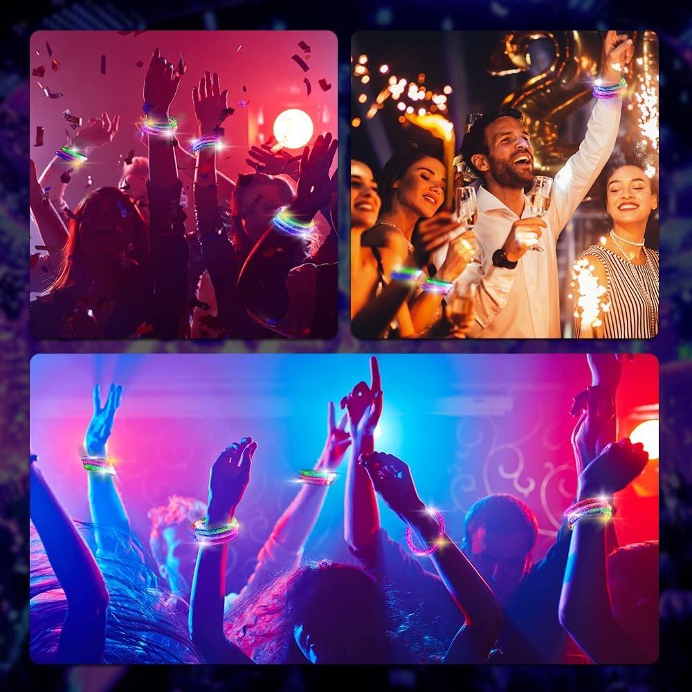 10 шт. светящиеся в темноте светодиодные браслеты долговечные светящиеся неоновые браслеты игрушки светящиеся браслеты для детей