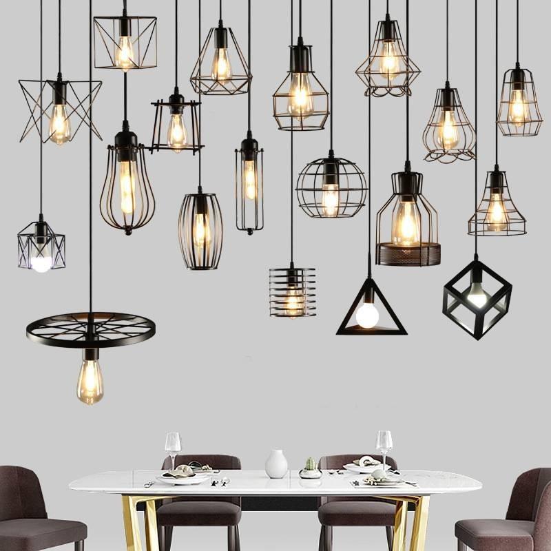 Винтажный индустриальный железный подвесной светильник Эдисона Креативный лофт бар клетка светодиодная лампа
