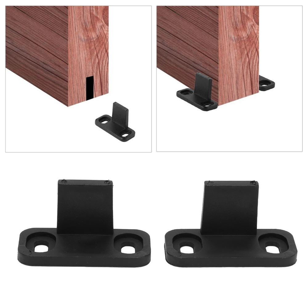 2pcs Black Sliding Door Bottom Guide POM Floor Mounted Guide Barn Door Floor Guide Pocket Doors