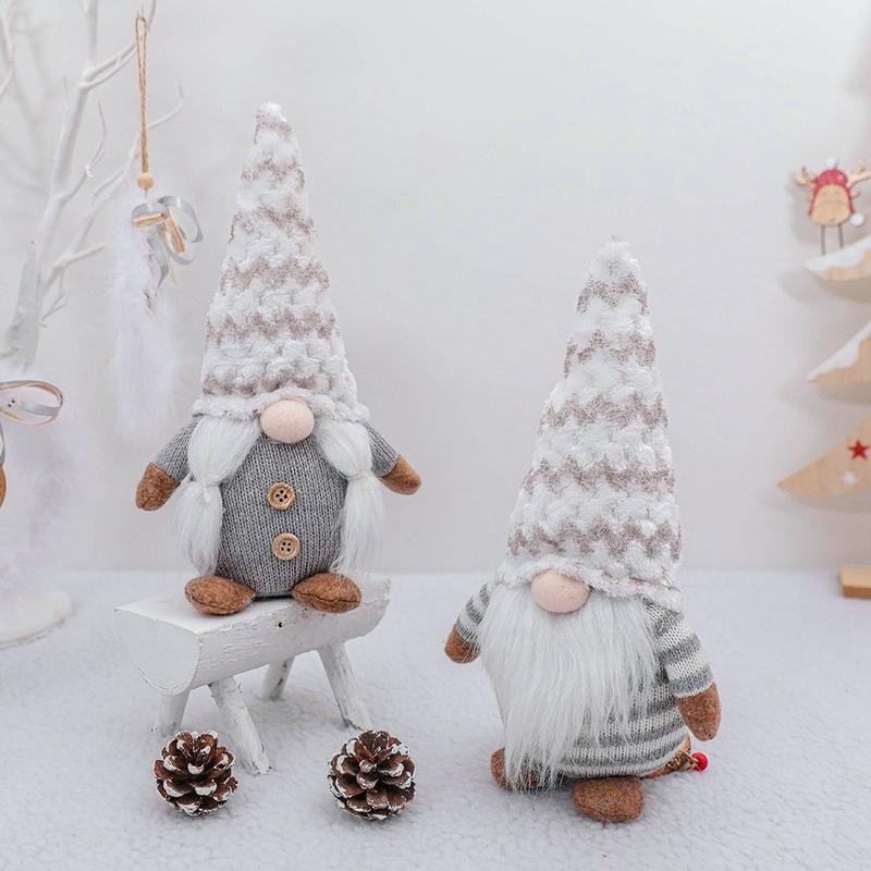 Nordic Plush Knitted Christmas Decoration Faceless Doll New Year Forest Elderly Ornaments