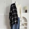 Double-sided Plaid Scarf Atmosphere Warm Scarf Women's Winter Versatile Four-sided Must Imitation Cashmere Scarf