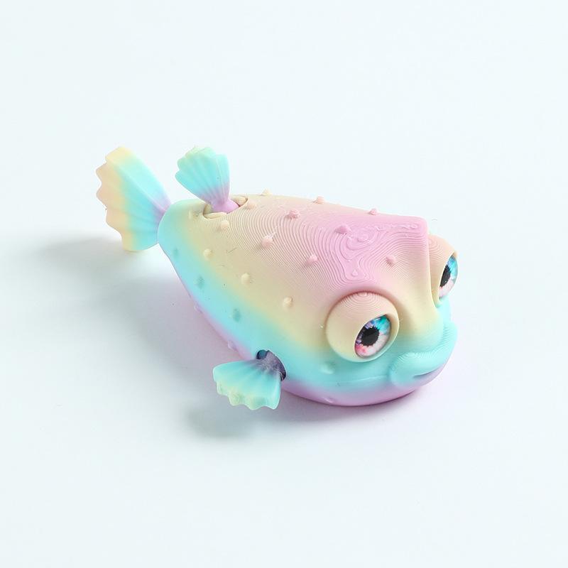 Симуляция Морских Животных Новые 3D Печатные Милые Игрушки Рыбы-Фугу Подвижные Суставы Симулированные Глаза Детские Игрушки Подарки Домашний Декор