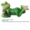 Lying Frog Figurine Planter Decoration Mini Frog Statue Resin Frog Holding Bottle Ornament for Garden Home Office Flower Pot Edge