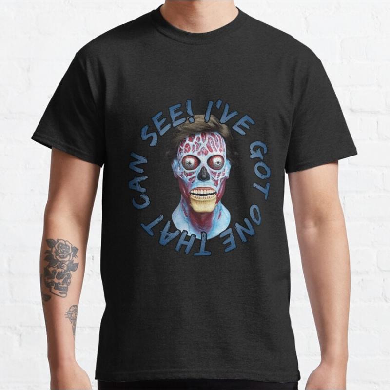 Retro Sic-Fi They Live We Sleep Gift T Shirt John carpenter Vintage Horror movie Alien Graphic