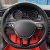 Suede Carbon Fiber Hand Sewing Car Steering Wheel Cover For Volkswagen VW Golf 5 Mk5 VW Passat B6 Jetta 5 Mk5 Tiguan 2007-2011