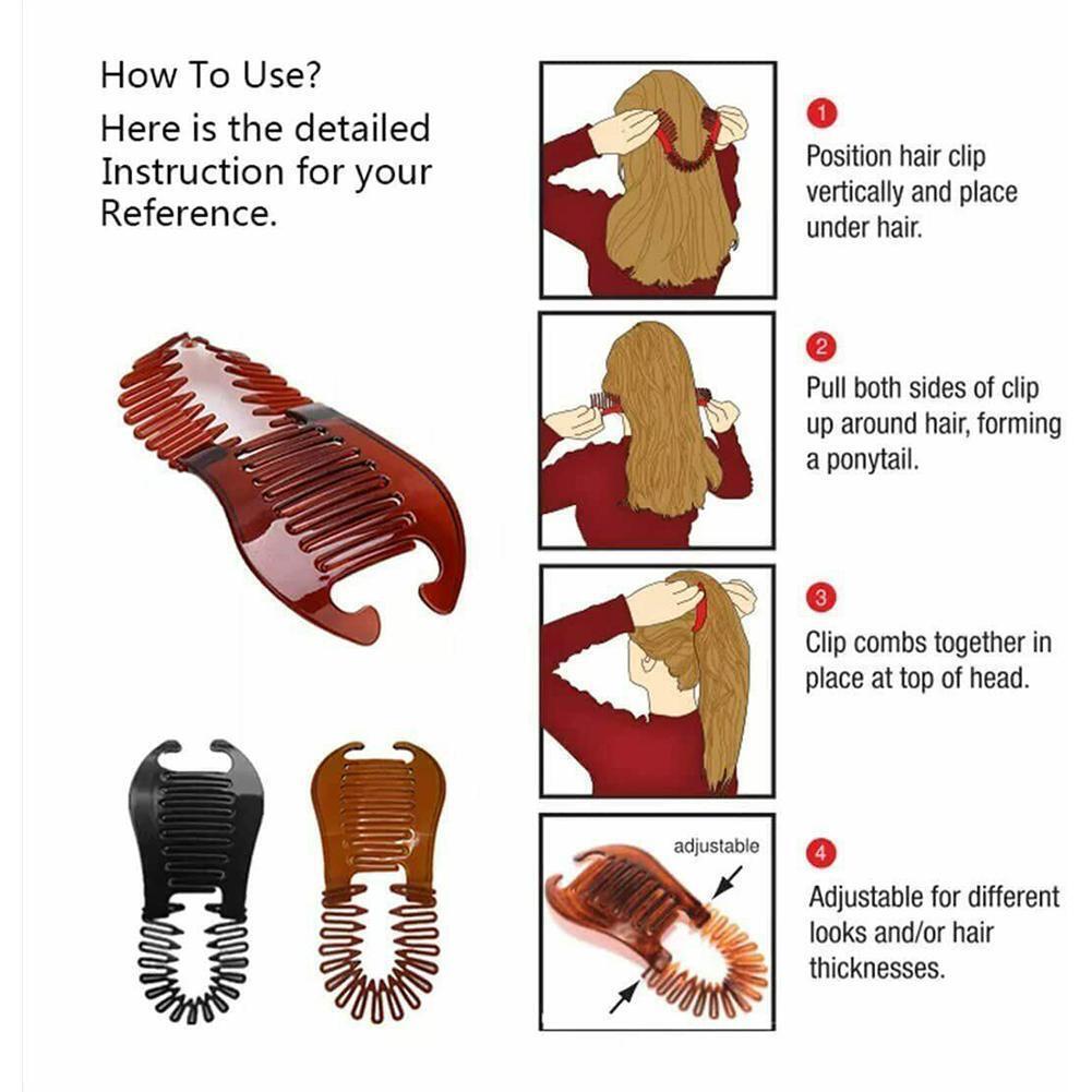 Переплетенные расчески-бананы, растягивающиеся гибкие расчески для волос, зажимы, гибкий хвост