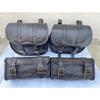 Седельные сумки Четыре черных кожаных боковых кофра для мотоцикла Комбинированный набор из 4 сумок