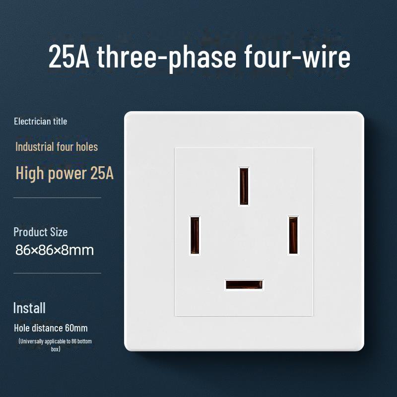 Розетка для кондиционера типа 86 высокой мощности, 20 А с выключателем и 25 А трехфазная четырехпроводная панель