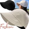 Solid Color Fisherman Hat Sunscreen Canvas Basin Hat Foldable Waffle Bucket Hat  Outdoor