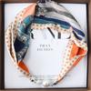 Retro Multifunctional Lazy Magnetic Silk Scarf With Diamond Studded Magnetic Buckle Small Scarf Headband For Women