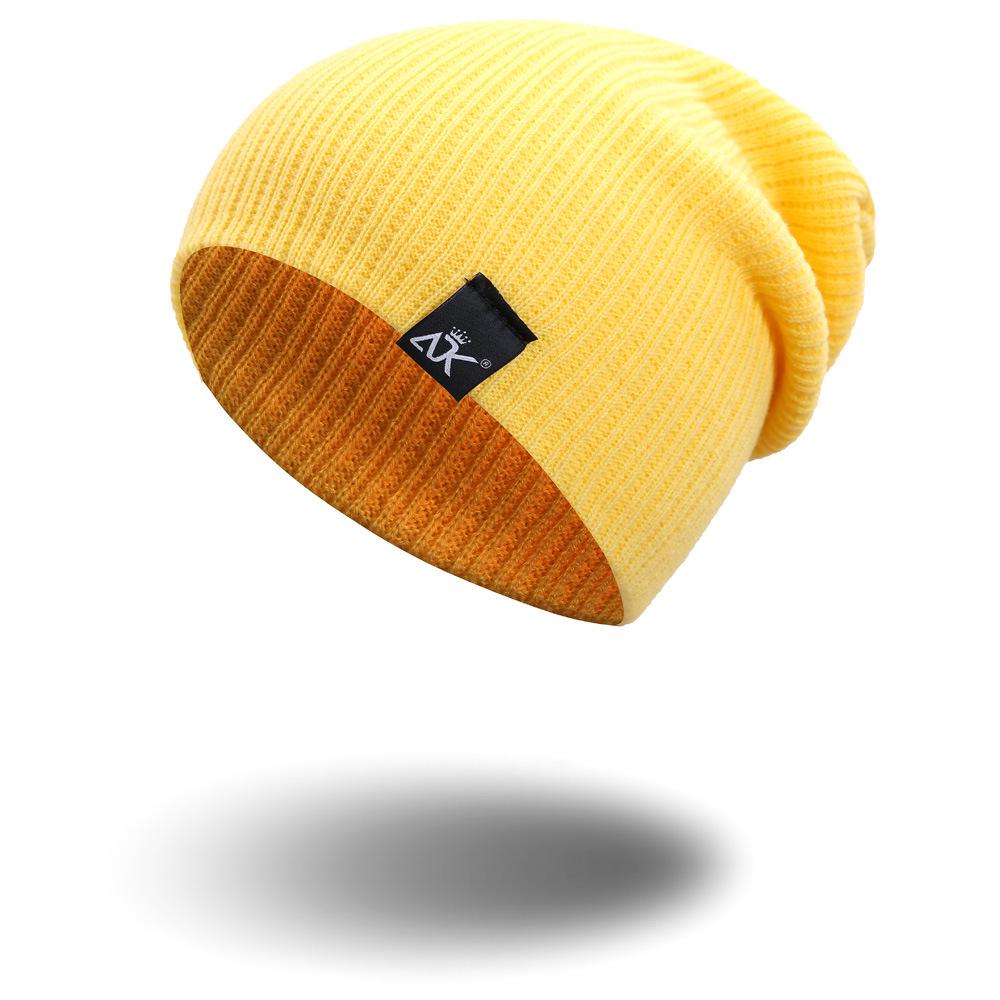 Вязаная шапка женская, зимняя мужская шапка Skullies, теплая повседневная шапка с напуском, вязаная крючком шапка, женская мешковатая шапка