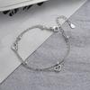 925 Sterling Silver Double Love Heart Hollow Round Beads Bracelet Female Fashion Romantic Jewelry Classic