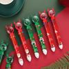 1/2/4Pcs Christmas Glitter Ballpoint Pens Santa Claus Reindeer Xmas Tree Festive Decompression Design Ink Pens Writing Tool