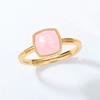 Tancise Classic 925 Sterling Silver 7*7 Pink Quartz Ring Ladies Jewelry Wedding Promise Party Gift