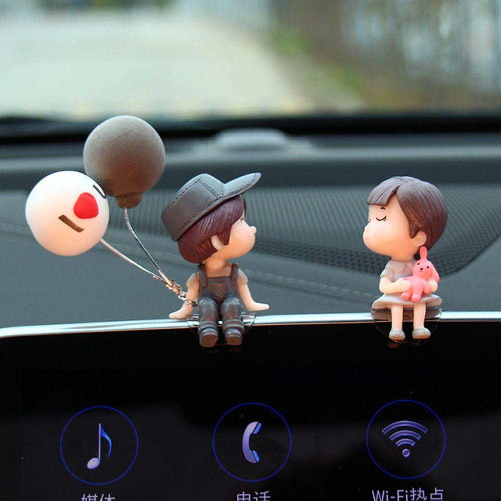 Dashboard Figure Cute Creative Cartoon Couples Car Decoration Balloon Ornament Action Figure
