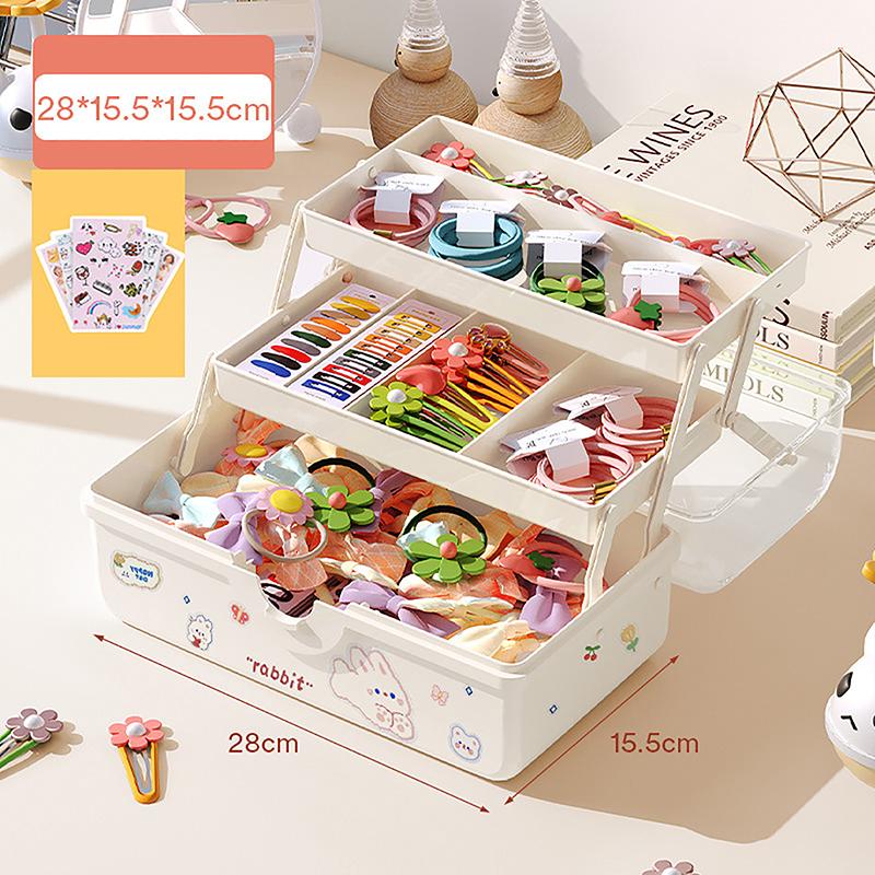 Коробка для хранения детских аксессуаров для волос, заколка для волос в виде резинки, органайзер для украшений на голову, милая шкатулка для украшений для девочек
