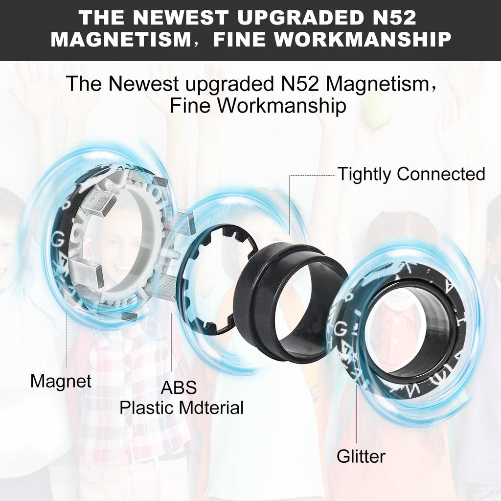 YISHIDANY 3Pcs Fidget Magnetic Ring Toys Fingers Magnet Rings ADHD Stress Relief Magical Spinner Toys for Adult Kids Anxiety