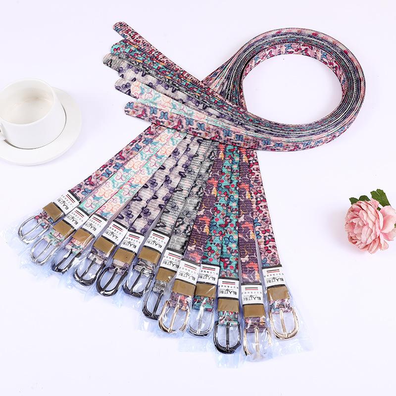 2.5Cm Women'S Casual Color Pin Buckle Belt Fashion Canvas Belt Jeans With Decoration