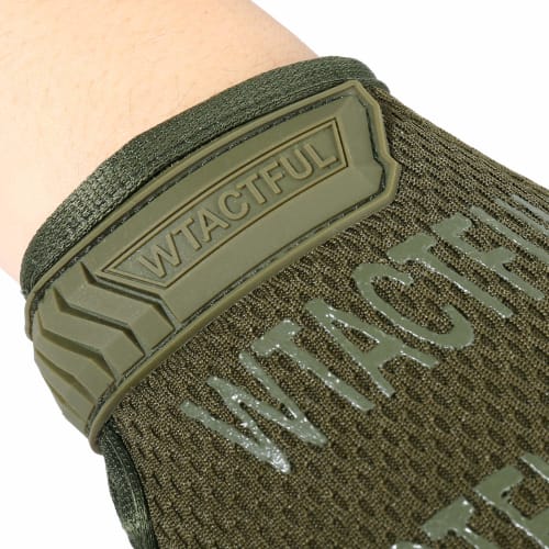 WTACTFUL Airsoft Tactical Gloves, Motorcycle Gloves, Full Finger, Green, Size L, for Survival Games, Bicycles, Cycling, Mountaineering, Commuting, Fis