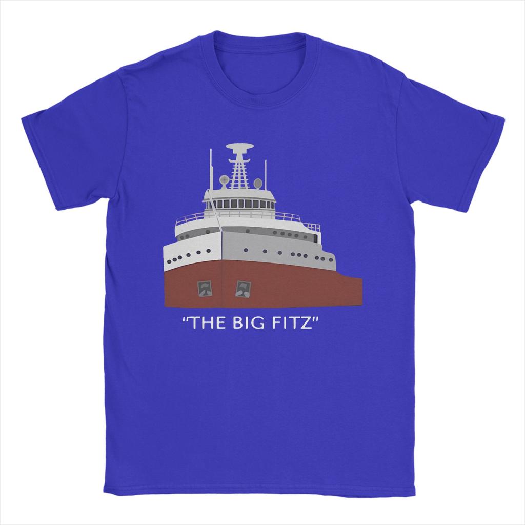 Men T-Shirt Edmund Fitzgerald Novelty Pure Cotton Tee Shirt Short Sleeve Great Ship T Shirts Round Neck Tops Adult