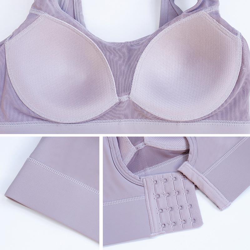 Женский ударопрочный спортивный бюстгальтер высокой интенсивности LAHN с красивой спинкой и цельной тонкой чашкой для бега и йоги