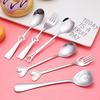 Stainless Steel Spoon Creative Heart Shaped Spoon Coffee Stirring Spoon Valentine's Gift Kitchen Accessories Tableware
