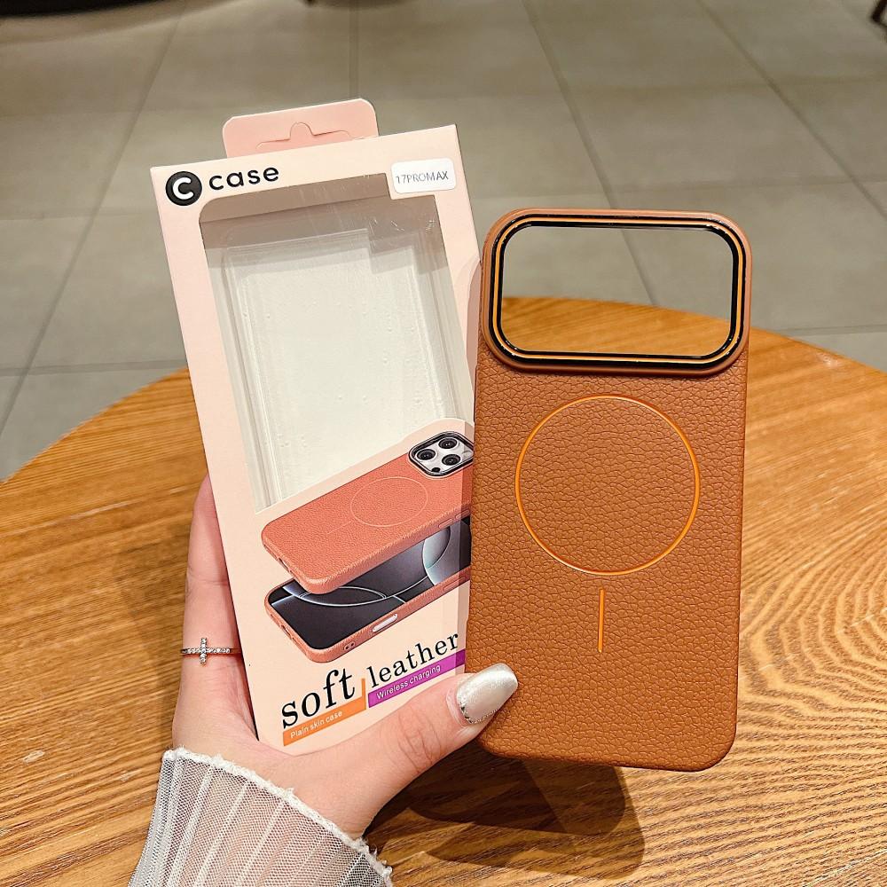 Кожаный чехол для телефона Apple 17 Promax для IPhone 16 Роскошная магнитная защитная крышка 15 Противоударный чехол