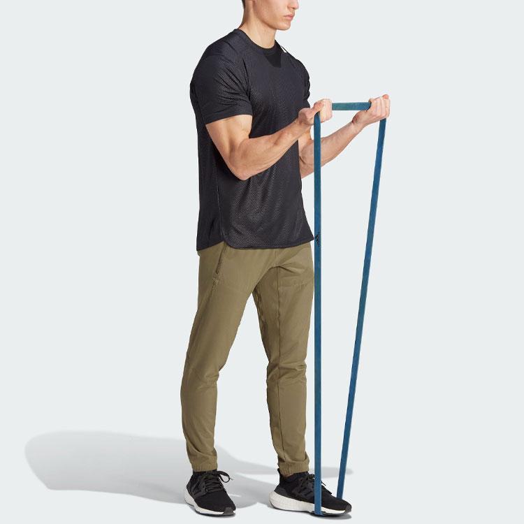 Adidas D4T Силовая футболка для тренировок с однотонным логотипом Быстросохнущие спортивные мужские топы с короткими рукавами для фитнеса, черные IL1381