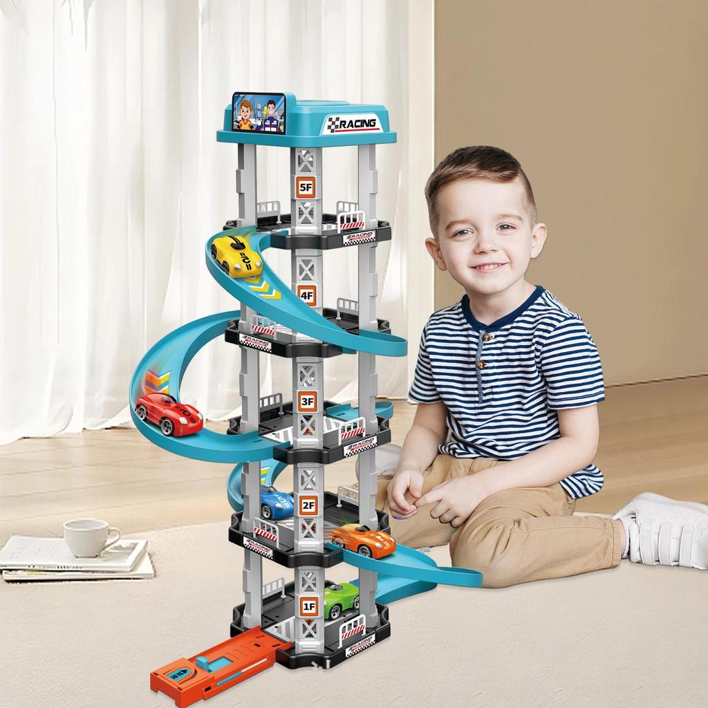Car Parking Garage Toy  Interactive Vehicle Racing Car Ramp Assembly Game Preschool Educational Traffic Toys for Children