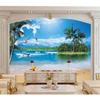 Обои 3d Mural Seaside Sea Neptune Seagull Beach Landscape Mural Home Decor 3d Wallpaper