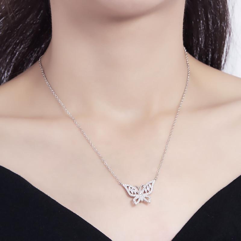 Новое женское летнее ожерелье с бабочкой и белой цепочкой Horseeye Cross