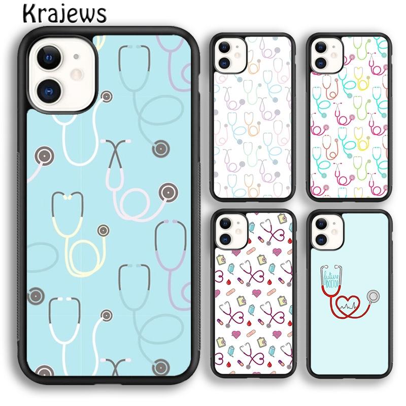 Krajews Доктор Медицинские приборы Стетоскоп Чехол для телефона Для iPhone 17 Air 16 15 14 plus 11 12 13 pro ma Plus coque Fundas