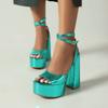 Women High Heeled Sandals Platforms Chunky Heels Ladies Sandals Summer Party Shoes